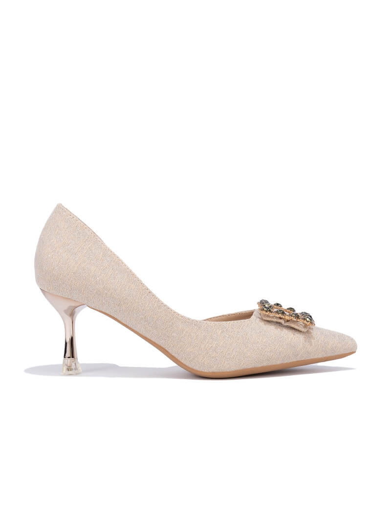 Escarpins à boucle en strass